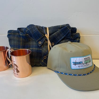 Wise River Gear Pack - 2 Copper Mugs, Hat, Wise River Flannel
